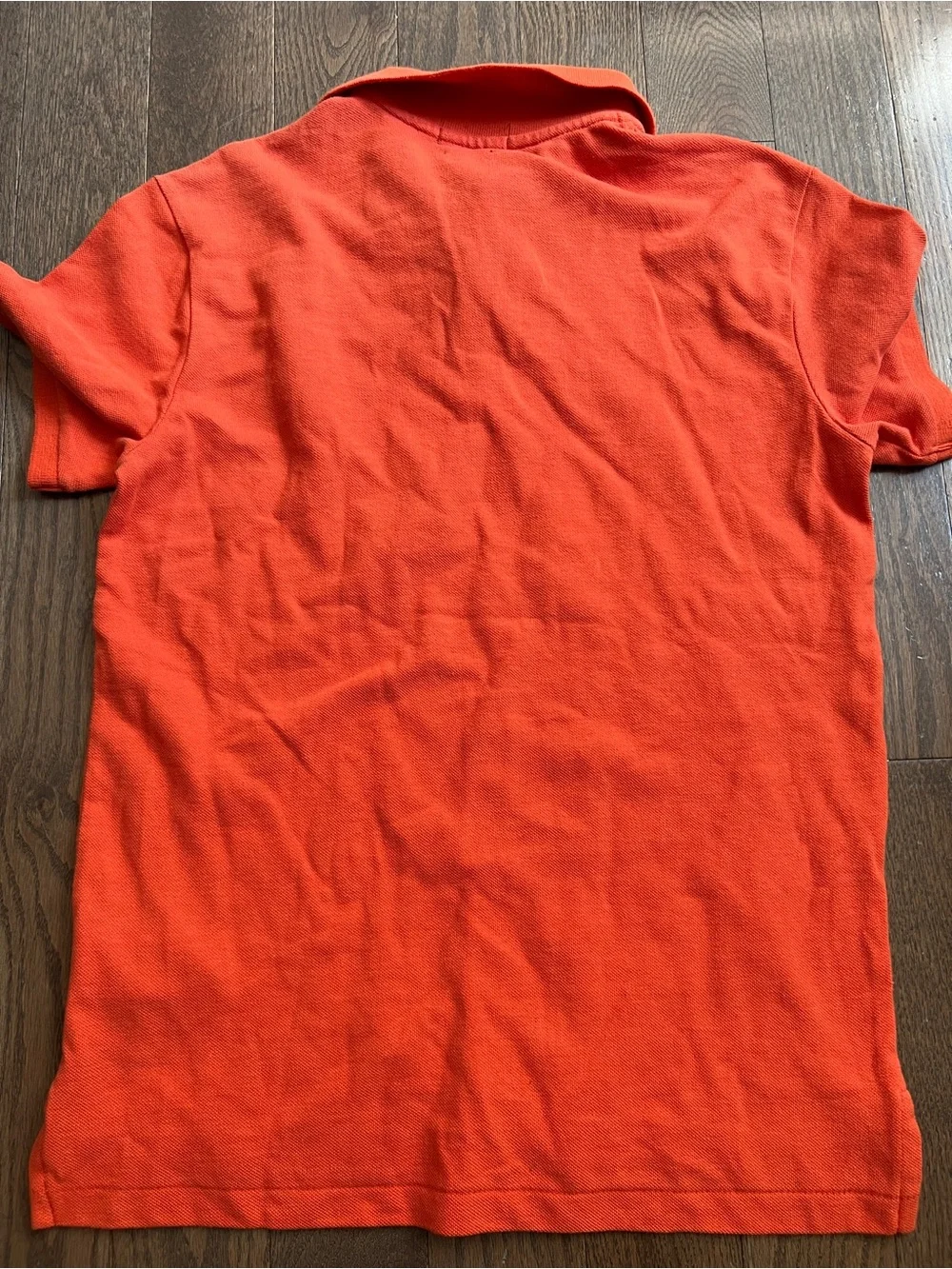 Ralph Lauren Orange Polo with Blue Pony Logo men’s small slim fit